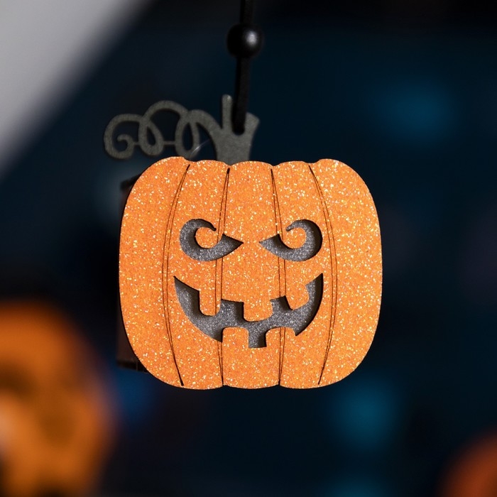 Светодиодная подвеска &laquo;Фонарь Джека&raquo; 8 &times; 5.5 &times; 5 см, пластик, батарейки LR1130х3 (в комплекте), свечение тёплое белое