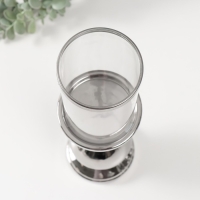 Подсвечник керамика, стекло на 1 свечу "Алберо" d=7,5 см серебро 9,5х9,5х35 см Подсвечник керамика, стекло на 1 свечу "Алберо" d=7,5 см серебро 9,5х9,5х35 см