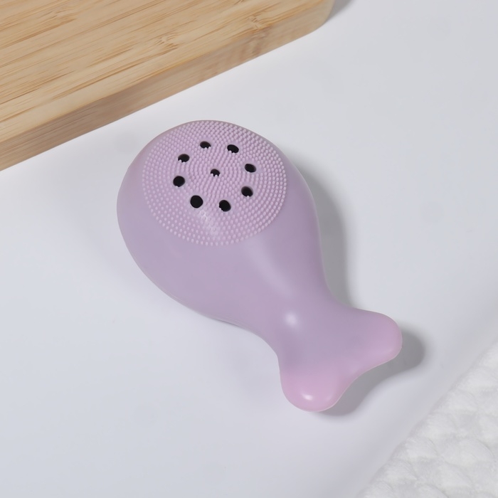 Щётка для умывания &laquo;Кит&raquo;, силиконовая и поролоновая, 9,8 см, цвет МИКС