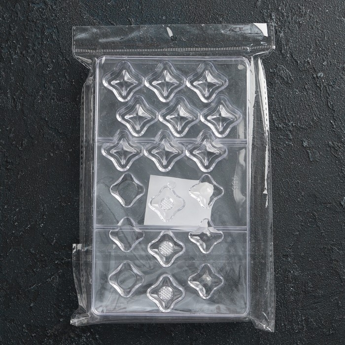 Форма для конфет и шоколада &laquo;Блеск&raquo;, 18 ячеек, 20&times;12&times;2,5 см, цвет прозрачный