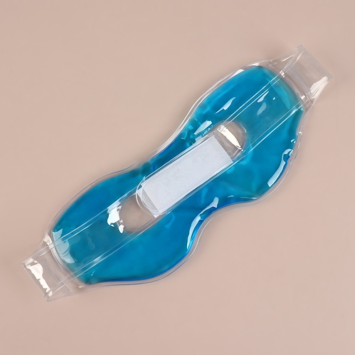 Маска для лица гидрогелевая, охлаждающая/согревающая, 23 &times; 10 &times; 0,5 см, цвет синий