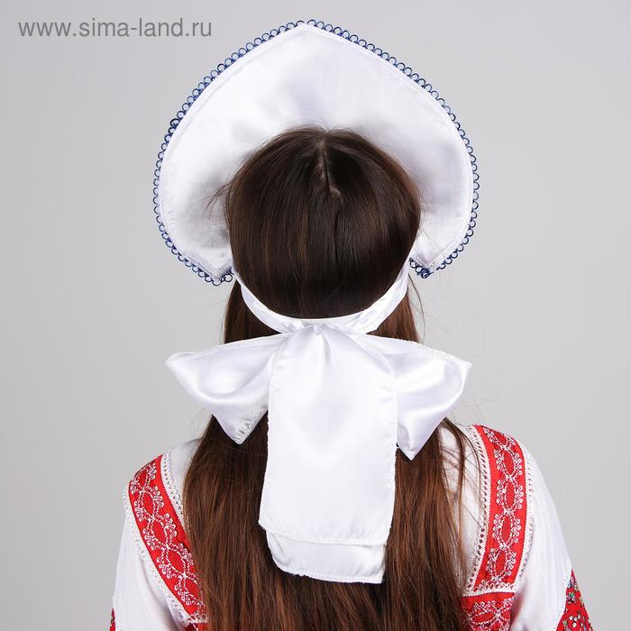 Кокошник &laquo;Павлово-Посадский&raquo;, красно-синие цветы