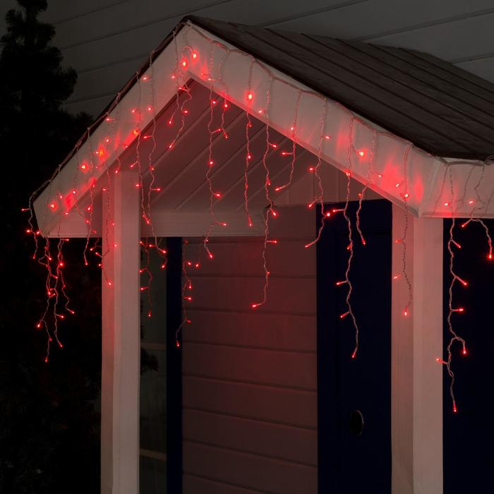 Гирлянда «Бахрома» 3 × 0.6 м, IP44, УМС, прозрачная нить, 160 LED, свечение красное, 220 В Гирлянда «Бахрома» 3 × 0.6 м, IP44, УМС, прозрачная нить, 160 LED, свечение красное, 220 В