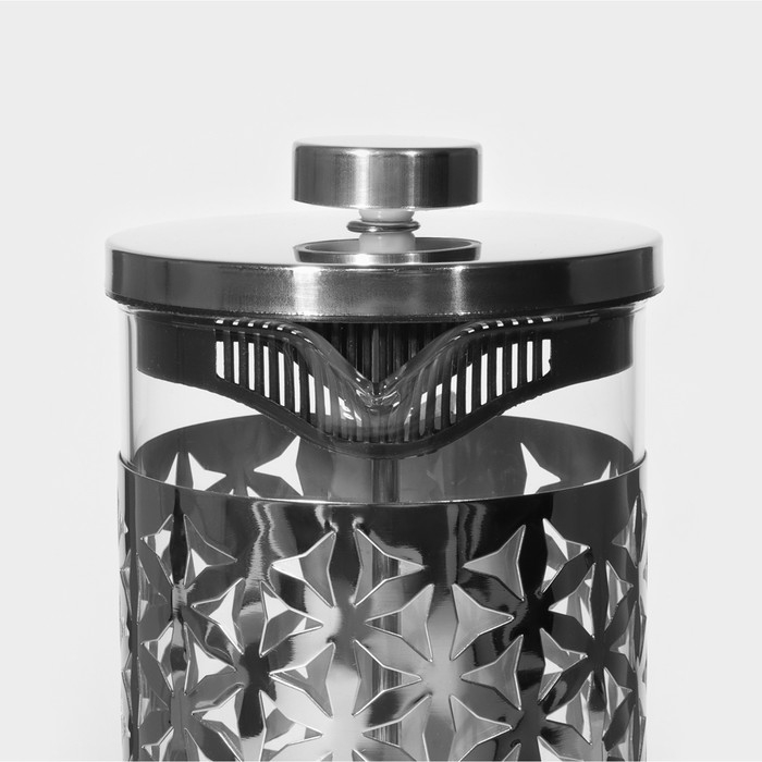 Чайник заварочный френч - пресс &laquo;Сейхо&raquo;, 600 мл, стекло, нержавеющая сталь