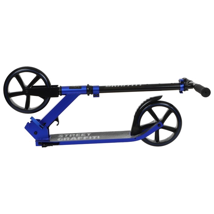Самокат городской GRAFFITI, складной, колёса PU 200, 86A, ABEC 9, подножка, цвет синий Самокат городской GRAFFITI, складной, колёса PU 200, 86A, ABEC 9, подножка, цвет синий