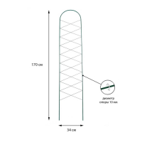 Шпалера, 170 &times; 34 &times; 1 см, металл, зелёная, &laquo;Буби&raquo;