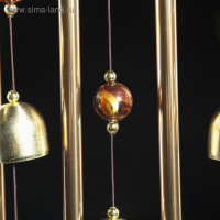 Музыка ветра металл "Сердце с Эйфелевой башней" 4 трубки 5 колокольчиков d=17 см длина 65см