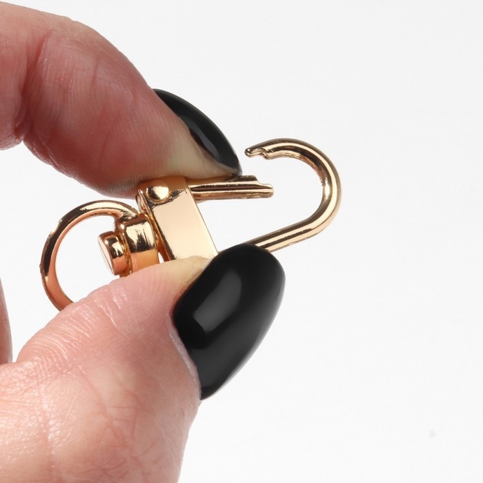 Карабин металлический, 34 &times; 12,5 мм / 10 &times; 1 мм, 5 шт, цвет золотой