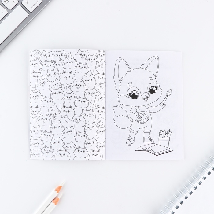 Подарочный набор блокнот А6, карандаши (2 шт.) и восковые мелки (4 шт.) &laquo;Для тех, у кого лапки&raquo;