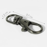 Карабин металлический, 37 × 12 мм / 9 × 1,7 мм, 10 шт, цвет чёрный никель Карабин металлический, 37 × 12 мм / 9 × 1,7 мм, 10 шт, цвет чёрный никель