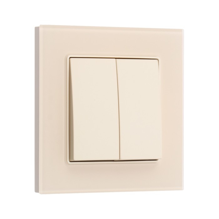 Выключатель проходной TOT Matte Glass, 10 А, 2 кл., скрытый, стекло, бежевый Выключатель проходной TOT Matte Glass, 10 А, 2 кл., скрытый, стекло, бежевый