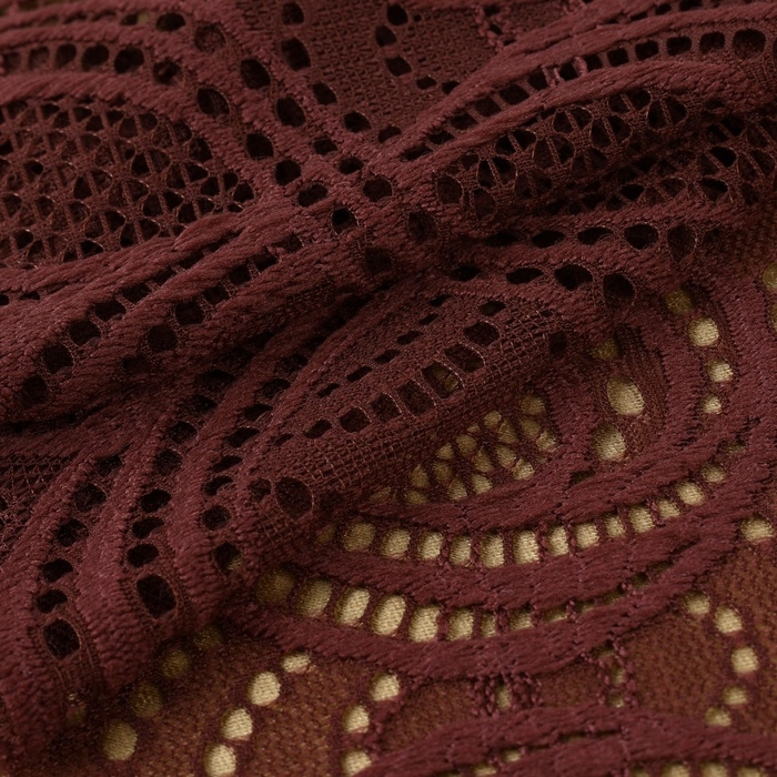 Кружевная эластичная ткань, 180 мм &times; 2,7 &plusmn; 0,5 м, цвет шоколадный