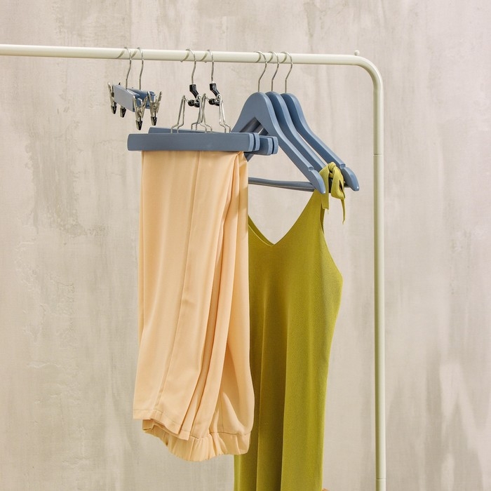 Вешалки для брюк и юбок LaDо́m Brillant, 2 шт, деревянные, 30&times;16&times;2 см, цвет синий