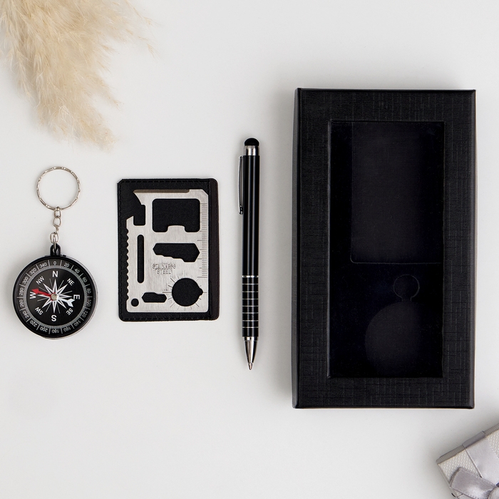 Набор подарочный 3в1 (ручка, компас, карта выживания)