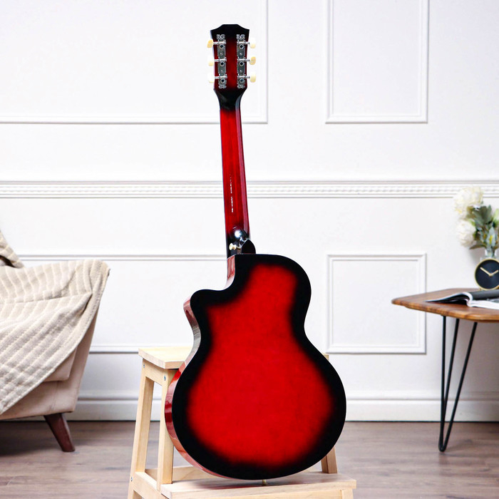 Гитара акустическая Music Life QD-H38Q-JP красная, 6-ти струнная, 97 см Гитара акустическая Music Life QD-H38Q-JP красная, 6-ти струнная, 97 см