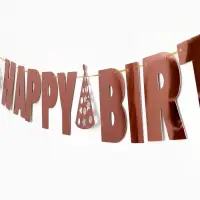 Гирлянда "Happy Birthday" розовое золото