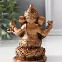 Фигура &laquo;Ганеш на лотосе&raquo;, 10.5&times;9&times;8 см, бронза