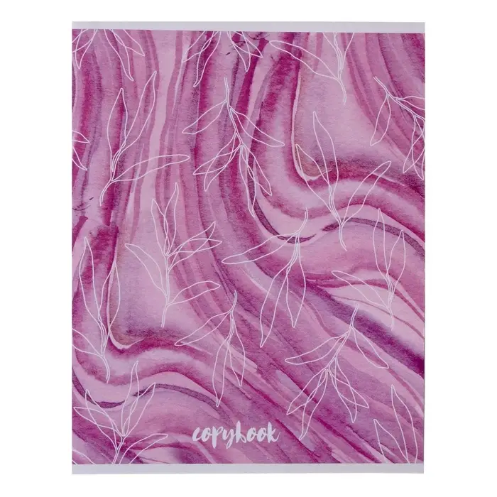 Тетрадь 48 листов в клетку Calligrata &laquo;Листья&raquo;, обложка мелованная бумага, серые листы, МИКС