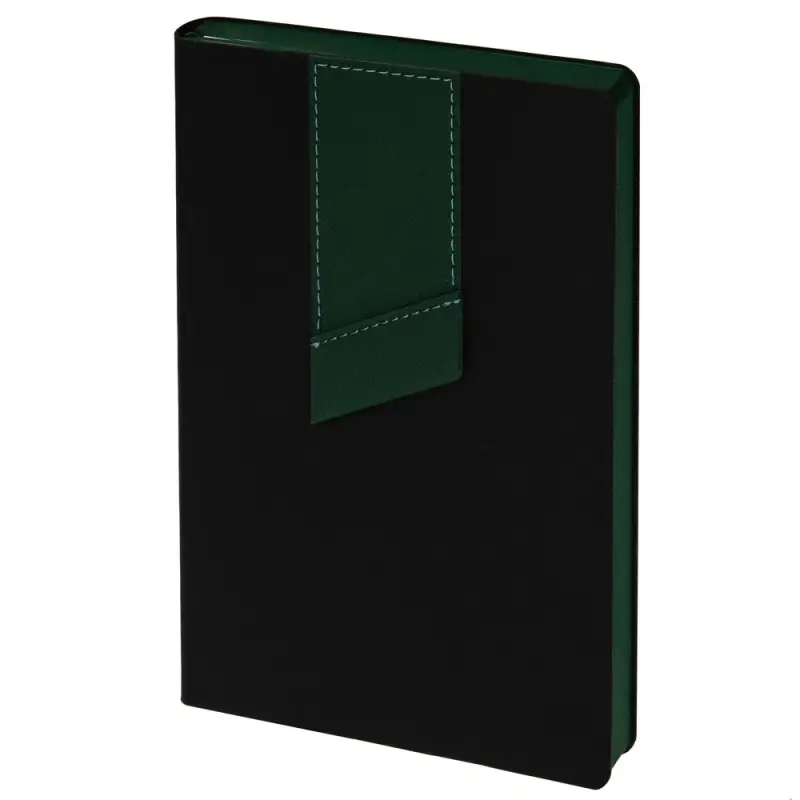 Ежедневник Bookmark, недатированный, черный с зеленым