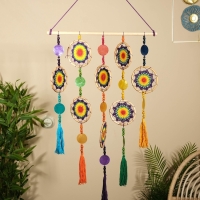 Ловец снов "Оптимизм" текстиль, ротанг 50х2х100 см Ловец снов "Оптимизм" текстиль, ротанг 50х2х100 см