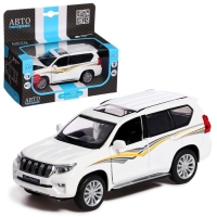 Машина металлическая Land Cruiser Prado 1:32, свет и звук, открываются двери, капот, багаж, инерция Машина металлическая Land Cruiser Prado 1:32, свет и звук, открываются двери, капот, багаж, инерция
