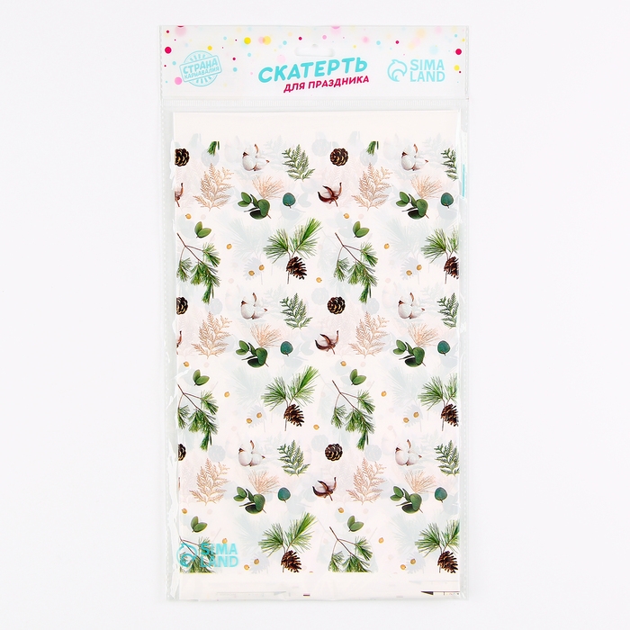 Скатерть новогодняя одноразовая &laquo;Шишки&raquo; 180х137 см