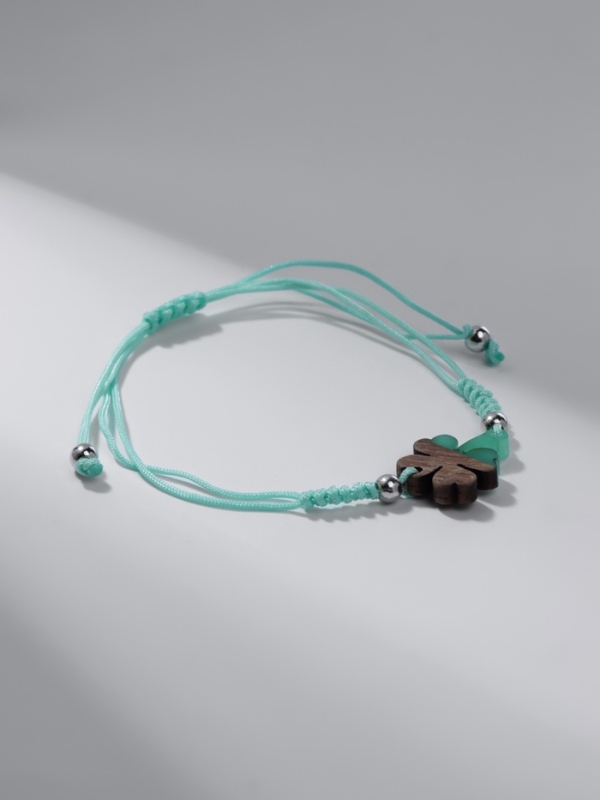 Браслет-оберег «Клевер» на нити, цвет зелёно-коричневый Браслет-оберег «Клевер» на нити, цвет зелёно-коричневый