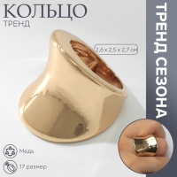 Кольцо металл &laquo;Тренд&raquo; вогнутое, цвет золото, размер 17
