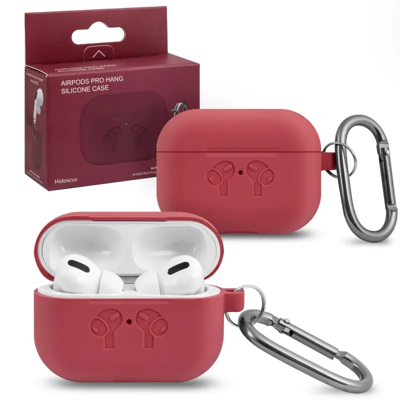 Чехол APods Pro Hang Silicon Сase с карабином   HF hibiscus