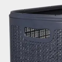 Плетёная корзина для белья с крышкой "Лён" 75л 43&times;32&times;60см, цвет графит