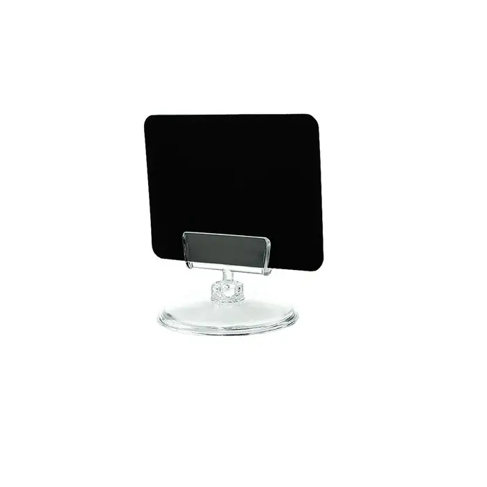 Ценникодержатель на круглой подставке, пластик, 5&times;5&times;2,9 см, цвет прозрачный