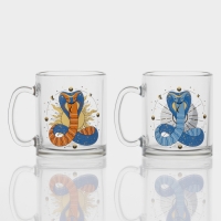 Кружка стеклянная чайная &laquo;Мистические змеи&raquo;, 320 мл, МИКС