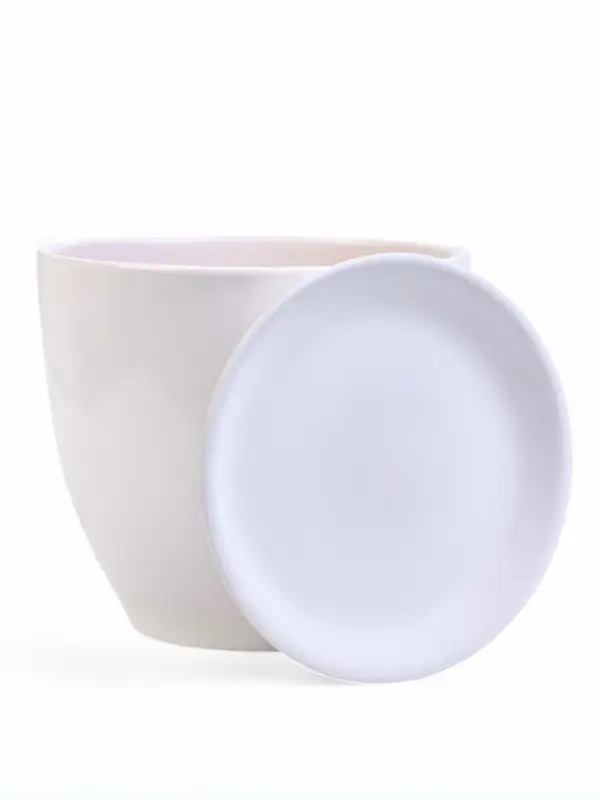 Набор горшков цветочный поддоном 4 шт 0,4 / 1 / 2,5 / 5 л керамика, Белый