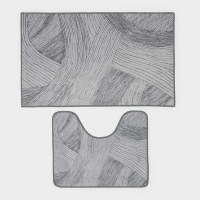 Коврики для ванной и туалета Доляна &laquo;Тига&raquo;, 2 шт: 50&times;80 см, 50&times;40 см, форма МИКС