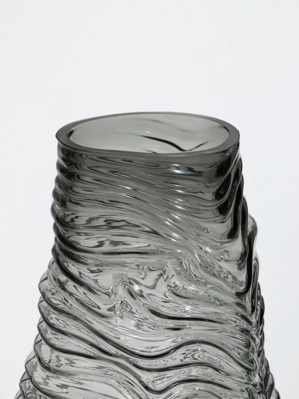 Ваза стекло настольная "Ванесса" полосы, 30х12 см, серый