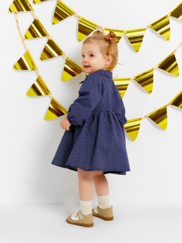 Платье Крошка Я Платье Крошка Я "Клетка", рост 80-86, синий