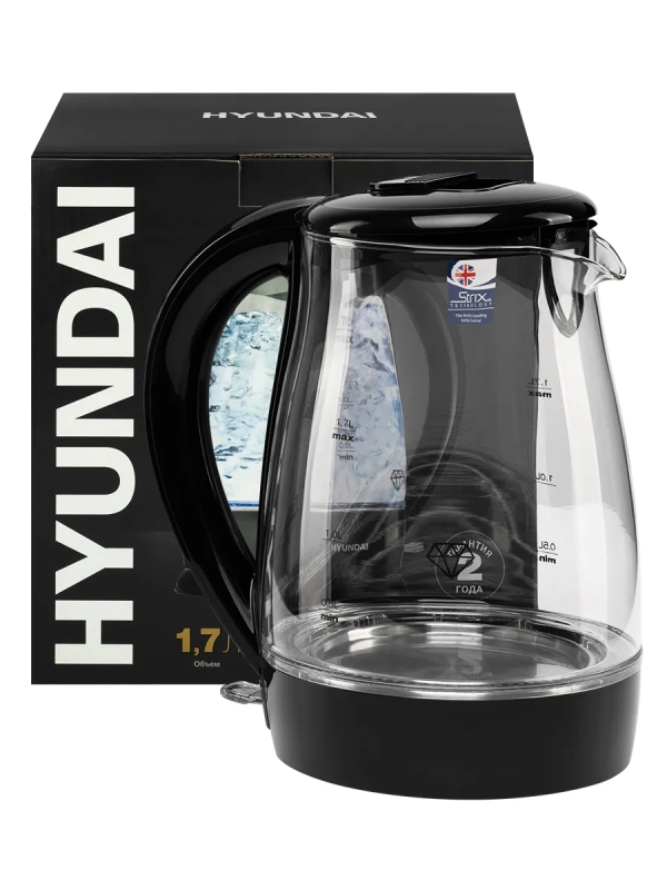 Чайник HYK-G2011 1.7л. 2200Вт черный