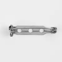 Основа для броши, 3 отверстия, 27 мм, 10 шт., цвет серебряный