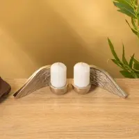 Подсвечник на 2 свечи "Крылья ангела" алюминий 30,5х6,5х7,5 см