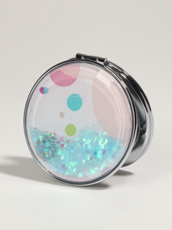 Зеркало складное &laquo;Круги&raquo;, d = 7,2 см, с увеличением, цвет МИКС