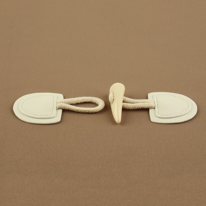 Застёжка-клевант 16 &times; 5 см, 2 шт, цвет молочный