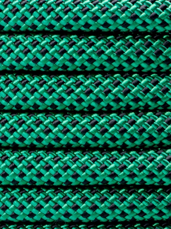 Веревка страховочно-спасательная "Climb" 48 прядная, черно-зеленая, d= 10 мм, 50 м