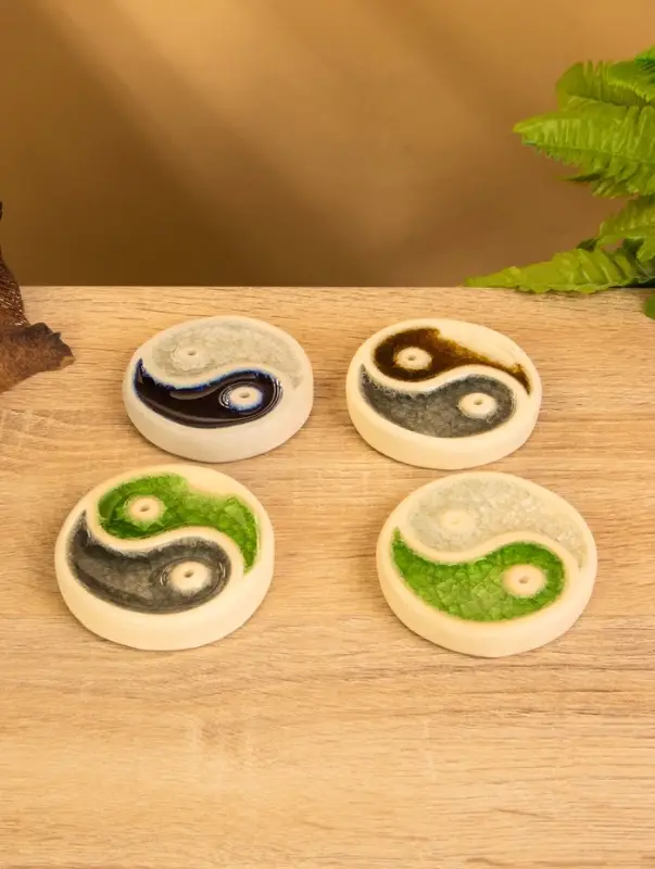 Подставка под благовония "Инь Янь" керамика, цв. МИКС, 7х7х1,5 см