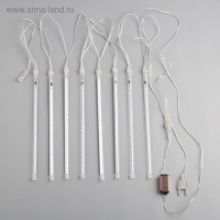 Гирлянда &laquo;Сосульки&raquo; 2.5 &times; 0.3 м, IP65, прозрачная нить, 192 LED, свечение красное с эффектом стекания, 12 В