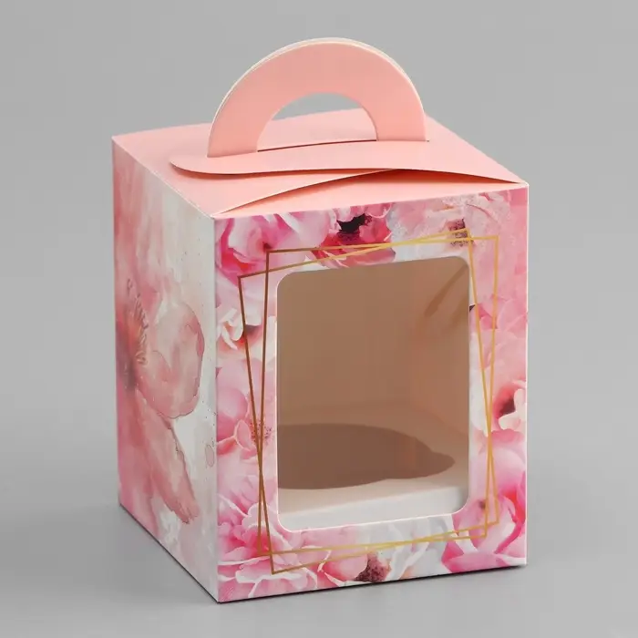 Коробка для 1 капкейка,&laquo;С Любовью&raquo;, 9.2&times;9.2&times;11.1 см