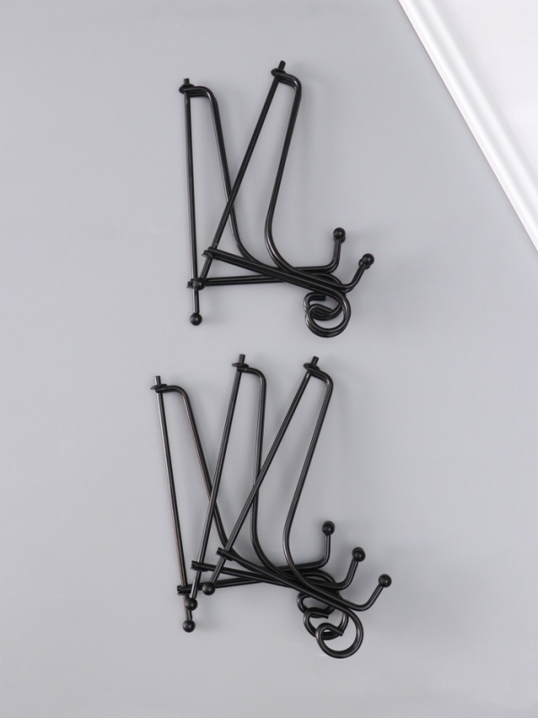 Подставка для тарелок металл 15х9,5 см, чёрная "Узорная" для тарелок d=15-18 см набор 5 шт   1088043