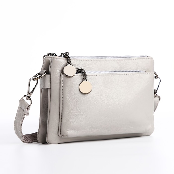 Сумка кросс-боди на молнии, цвет серый