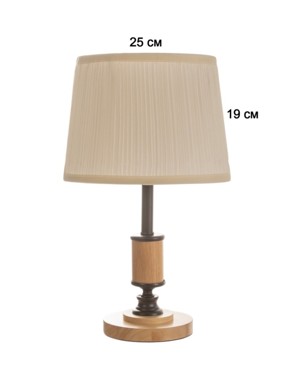 Лампа настольная BayerLux ЭКО "Глори" 1х40Вт Е27 коричневый/черный/бежевый 26х26х43см