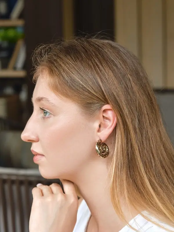 Серьги пластик &laquo;Леопард&raquo; ракушка, цвет серебро