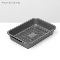 Туалет перламутровый средний с сеткой 36 х 26 х 6,5 см, серебро